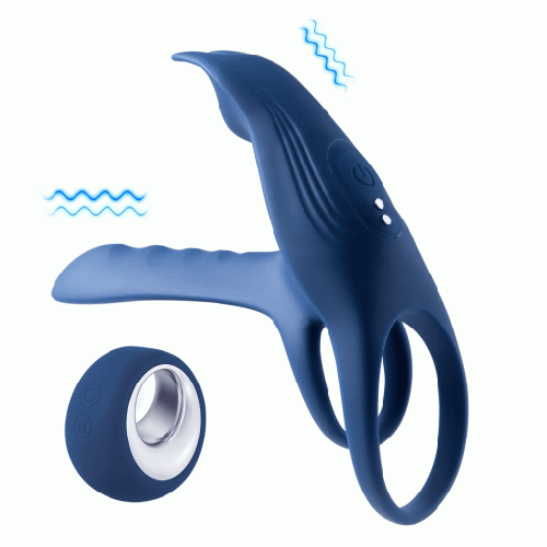 BLUE FOX Remote Control Vibrating Girth Enhancer Penis Sleeve & Clit Stimulator