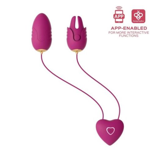 CUPID App-Controlled Vibrating Nipple Clamps & Dual Egg Vibrators