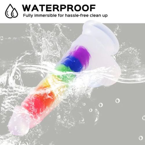 Julian – 5.4-inch Rainbow Jelly Realistic Suction Cup Dildo