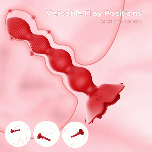 Rosanna – Remote Control Rose Rotating Beads Butt Plug Vibrator