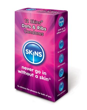 Skins Dots and Ribs Condoms 12 Pack