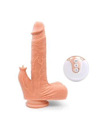 JUSTIN Silicone Thrusting Dildos Licker Suction Cup Realistic Vibrating Dildos for Sex 6.5 InchRealistic Dildos